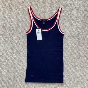 Ralph Lauren Polo Navy tank with red & white trim